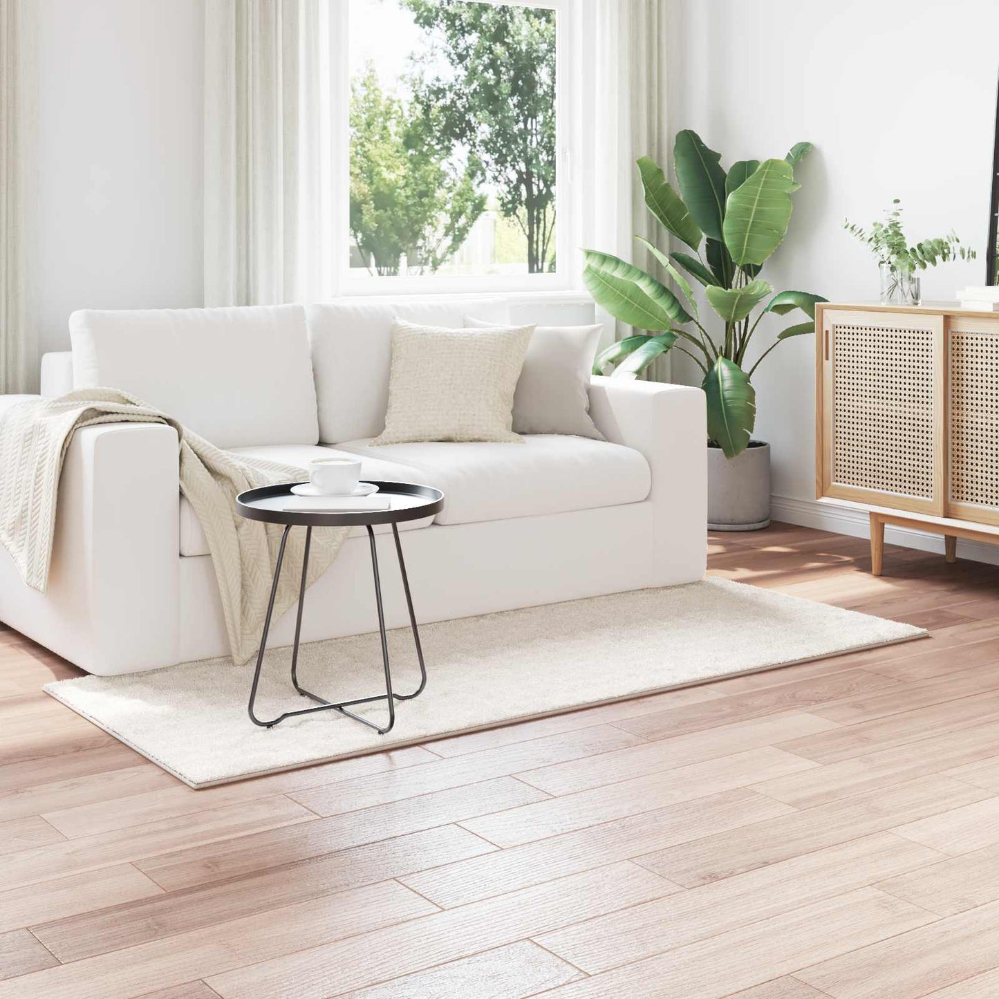 Area Rugs Rectangular SIROLO Cream 150 x 80 cm Polyester