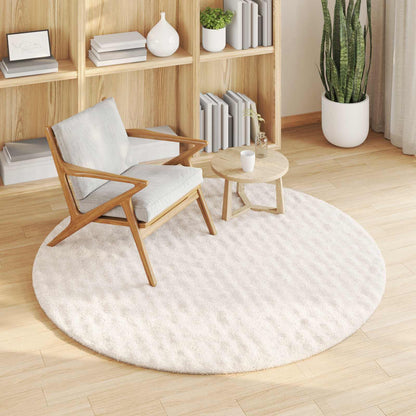 Area Rugs Round SIROLO Cream Ø 160 CM Polyester