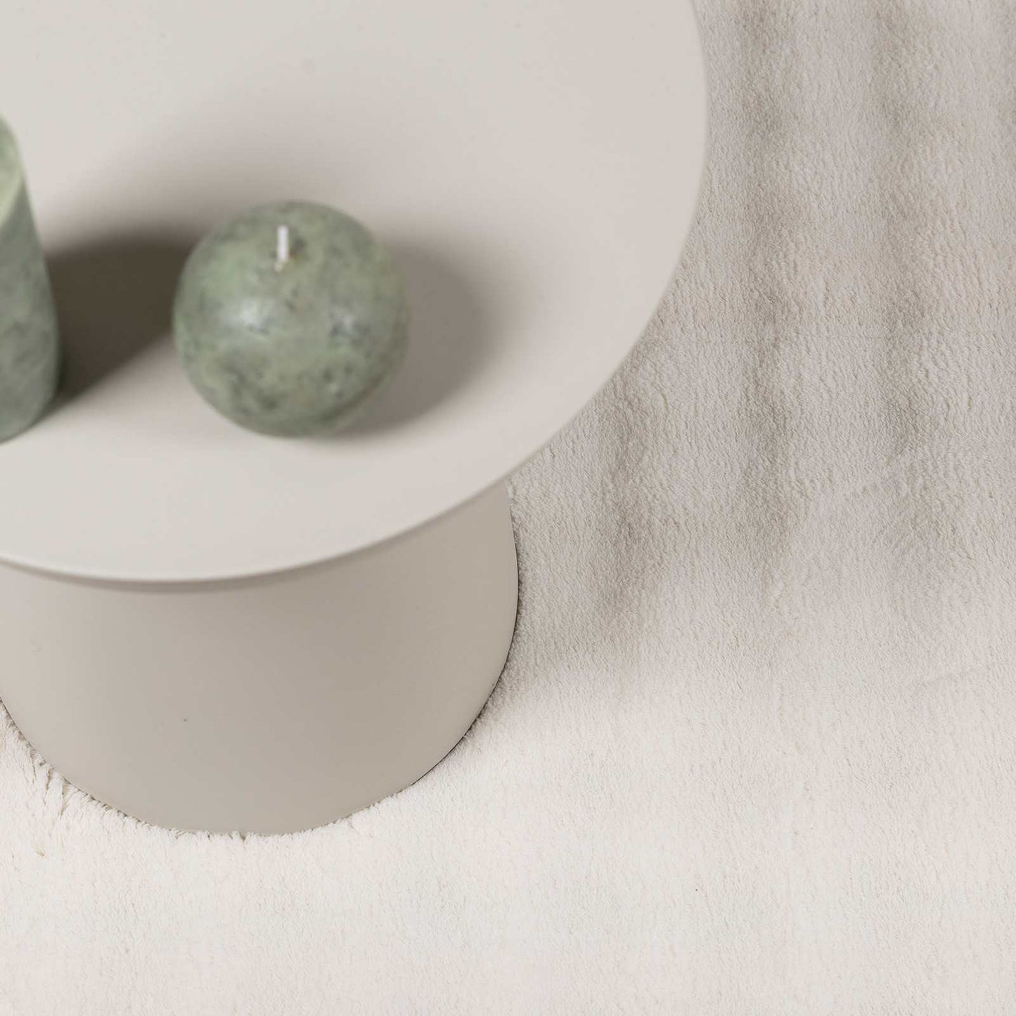 Area Rugs Round SIROLO Cream Ø 200 CM Polyester