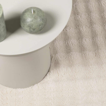 Area Rugs Square SIROLO Beige 120 x 120 cm Polyester