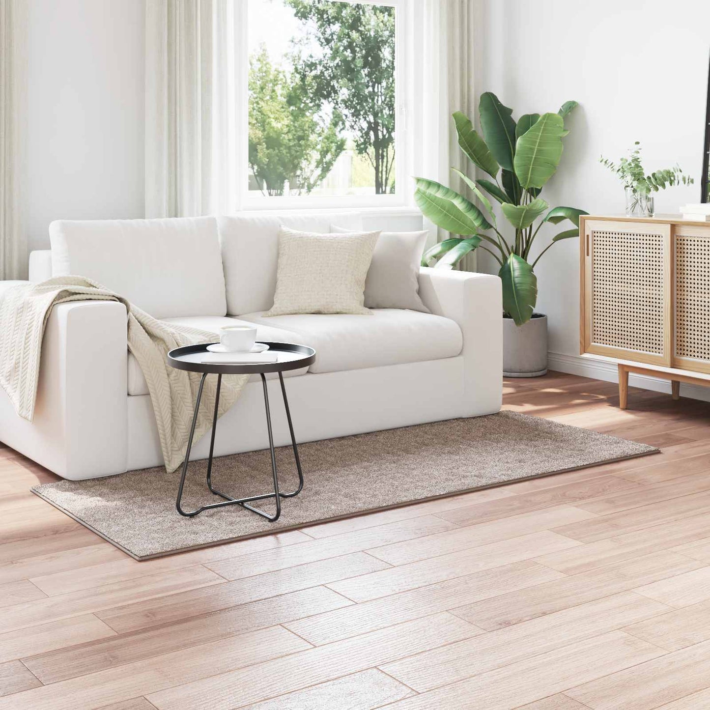 Area Rugs Rectangular SIROLO Sand 200 x 80 cm Polyester