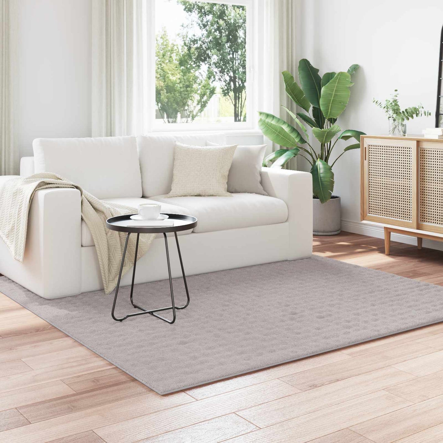 Area Rugs Square SIROLO Sand 120 x 120 cm Polyester