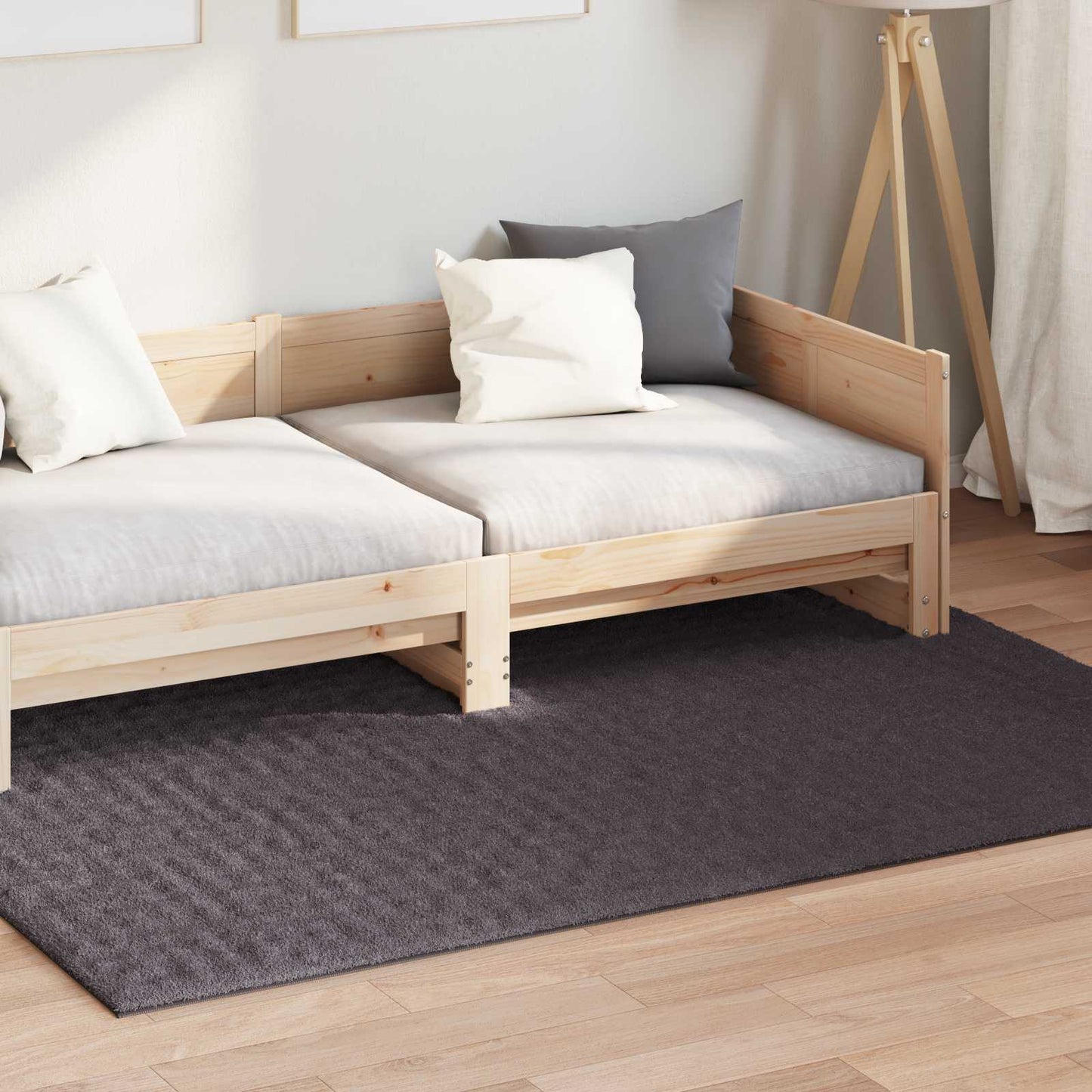 Area Rugs Rectangular SIROLO Anthracite 170 x 120 cm Polyester