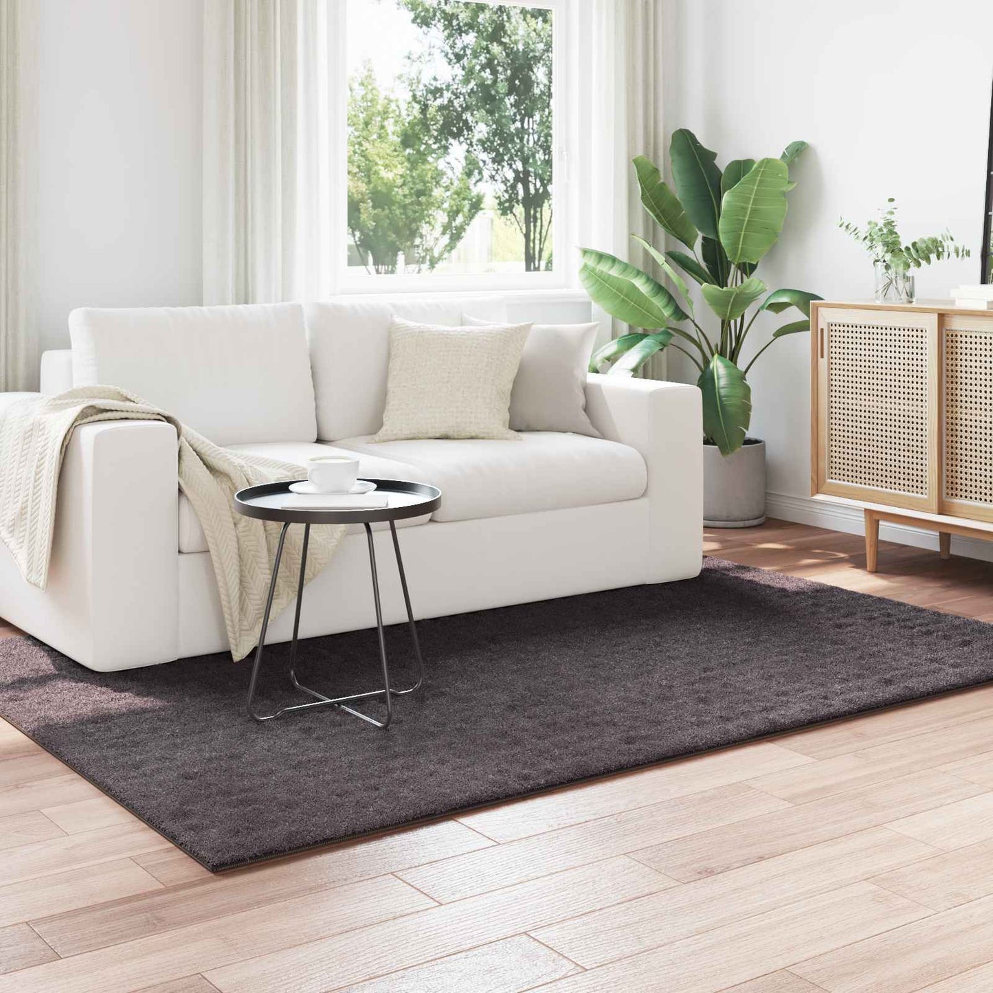 Area Rugs Rectangular SIROLO Anthracite 230 x 160 cm Polyester