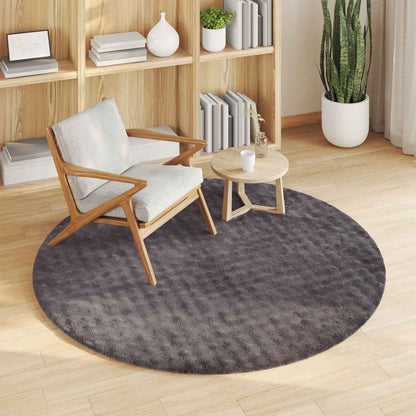 Area Rugs Round SIROLO Anthracite Ø 160 CM Polyester