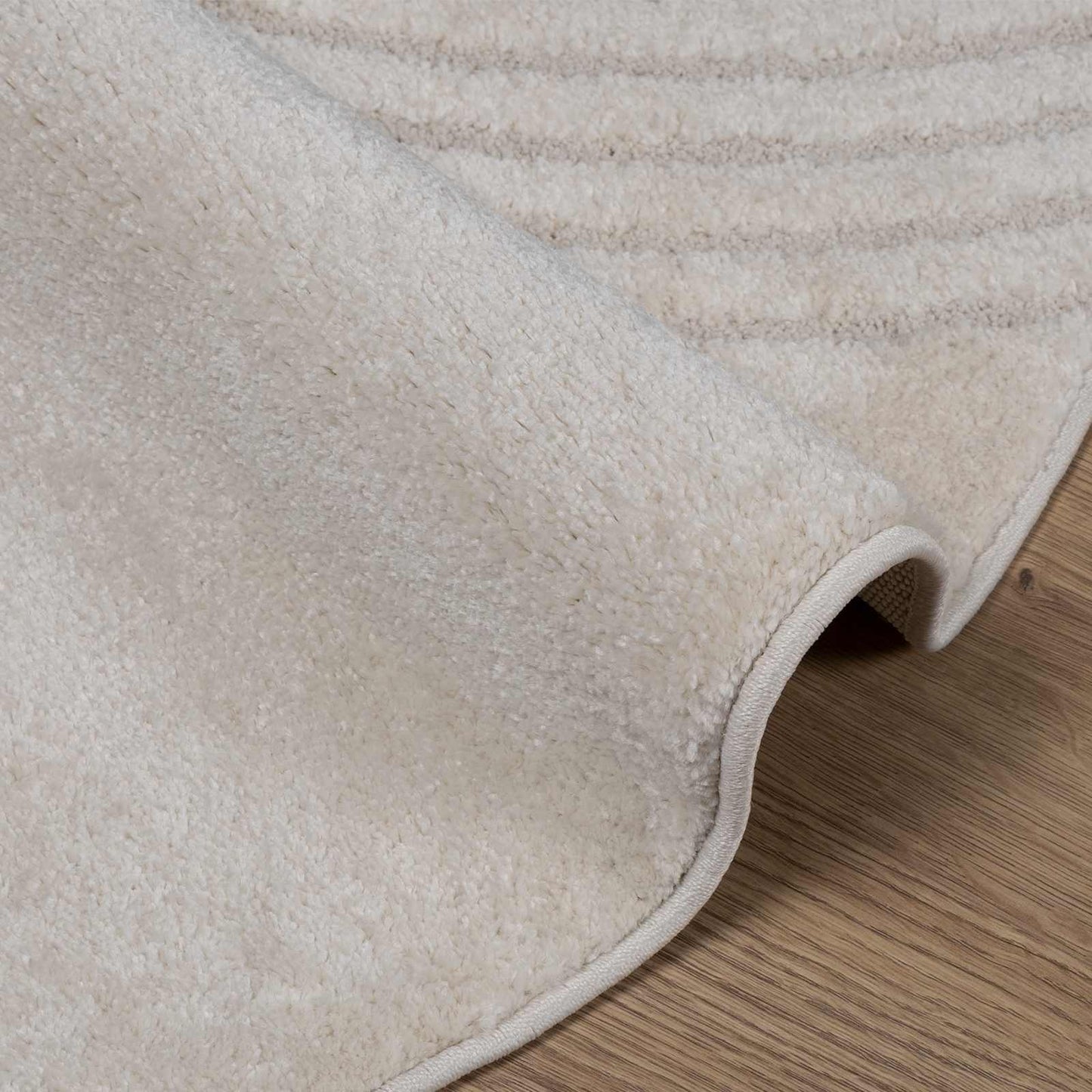 Area Rugs Round GALATI Cream Ø 120 CM Polyester