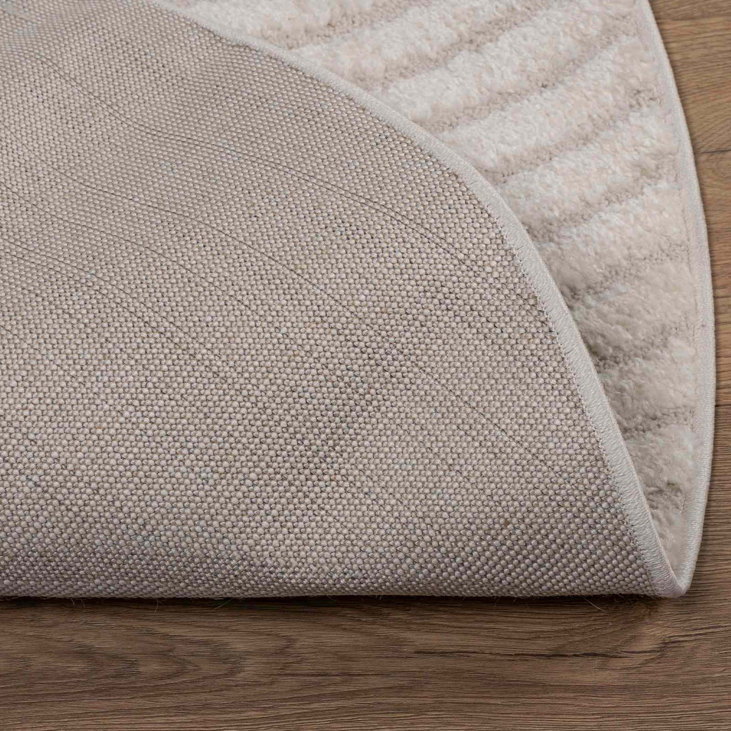 Area Rugs Round GALATI Cream Ø 160 CM Polyester