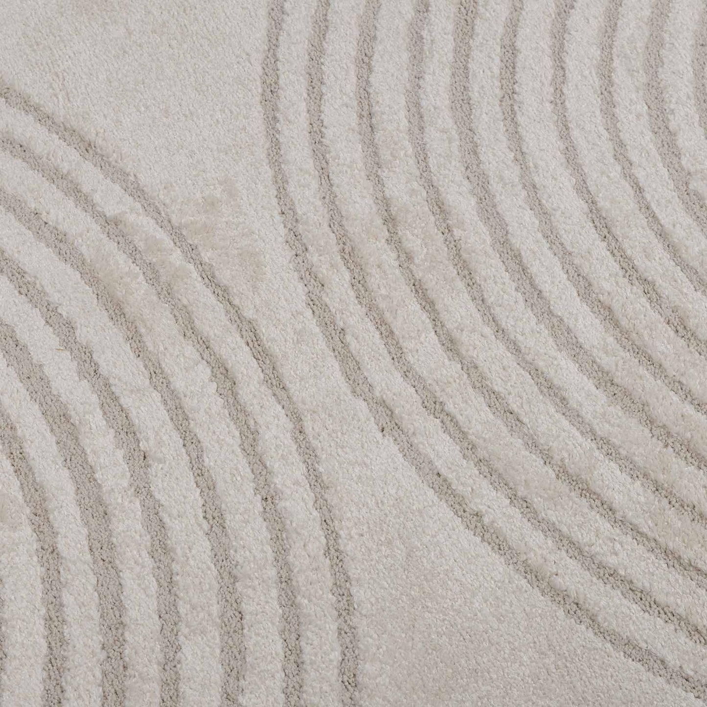 Area Rugs Round GALATI Cream Ø 160 CM Polyester