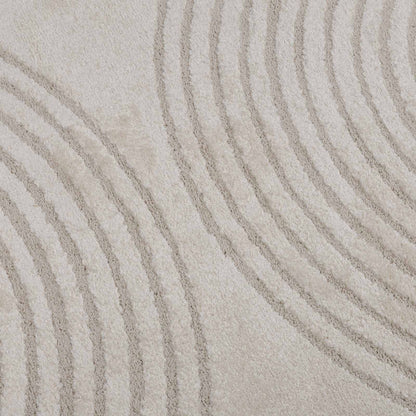 Area Rugs Round GALATI Cream Ø 160 CM Polyester