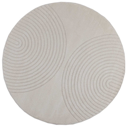 Area Rugs Round GALATI Cream Ø 200 CM Polyester
