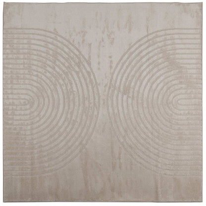 Area Rugs Square GALATI Beige 120 x 120 cm Polyester