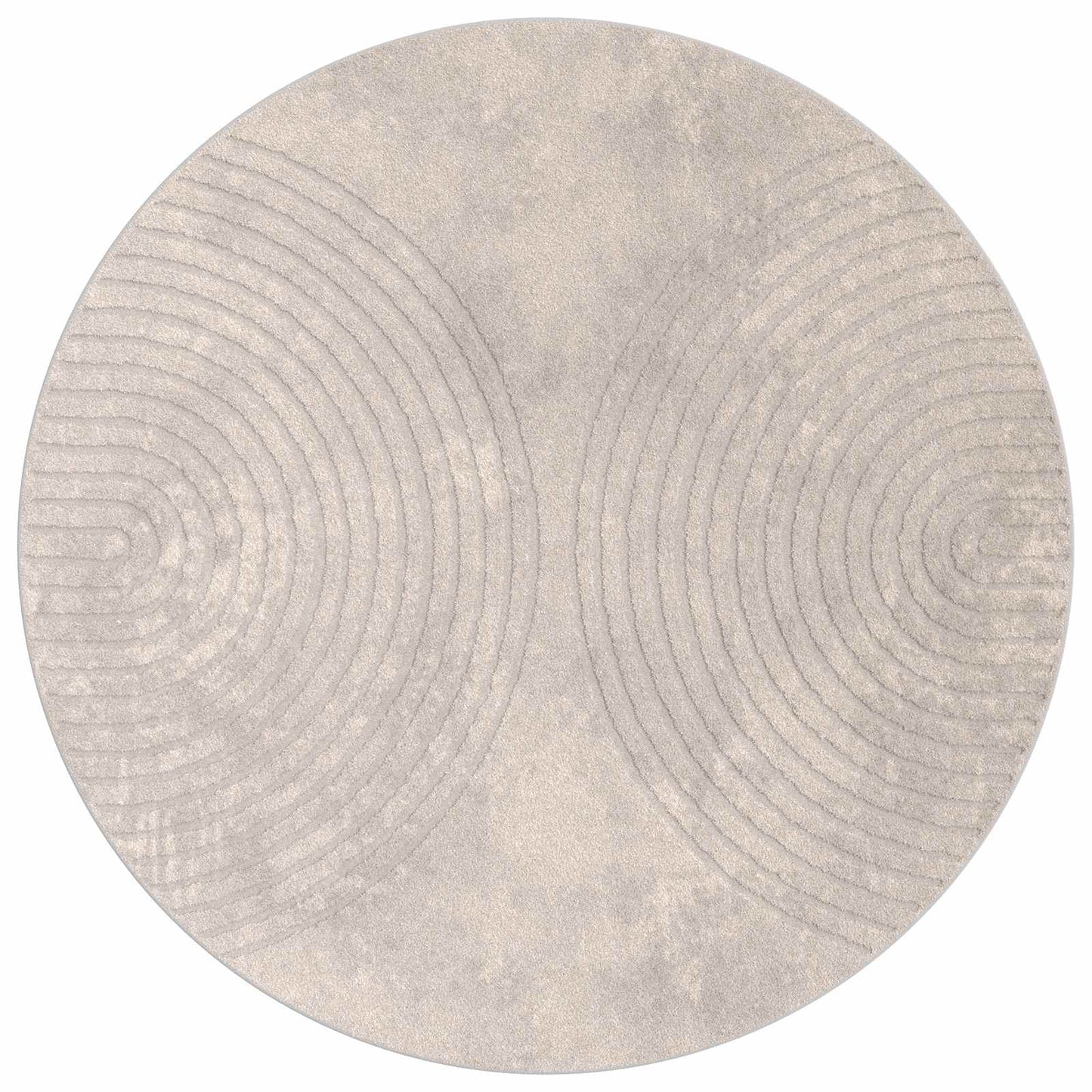 Area Rugs Round HUARTE Beige Ø 120 CM Polyester