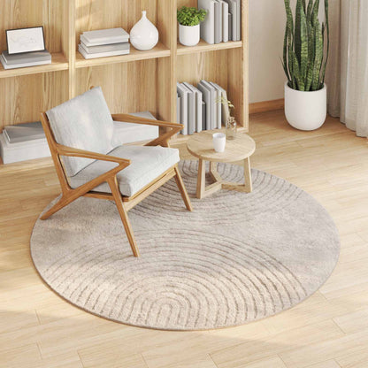 Area Rugs Round HUARTE Beige Ø 200 CM Polyester