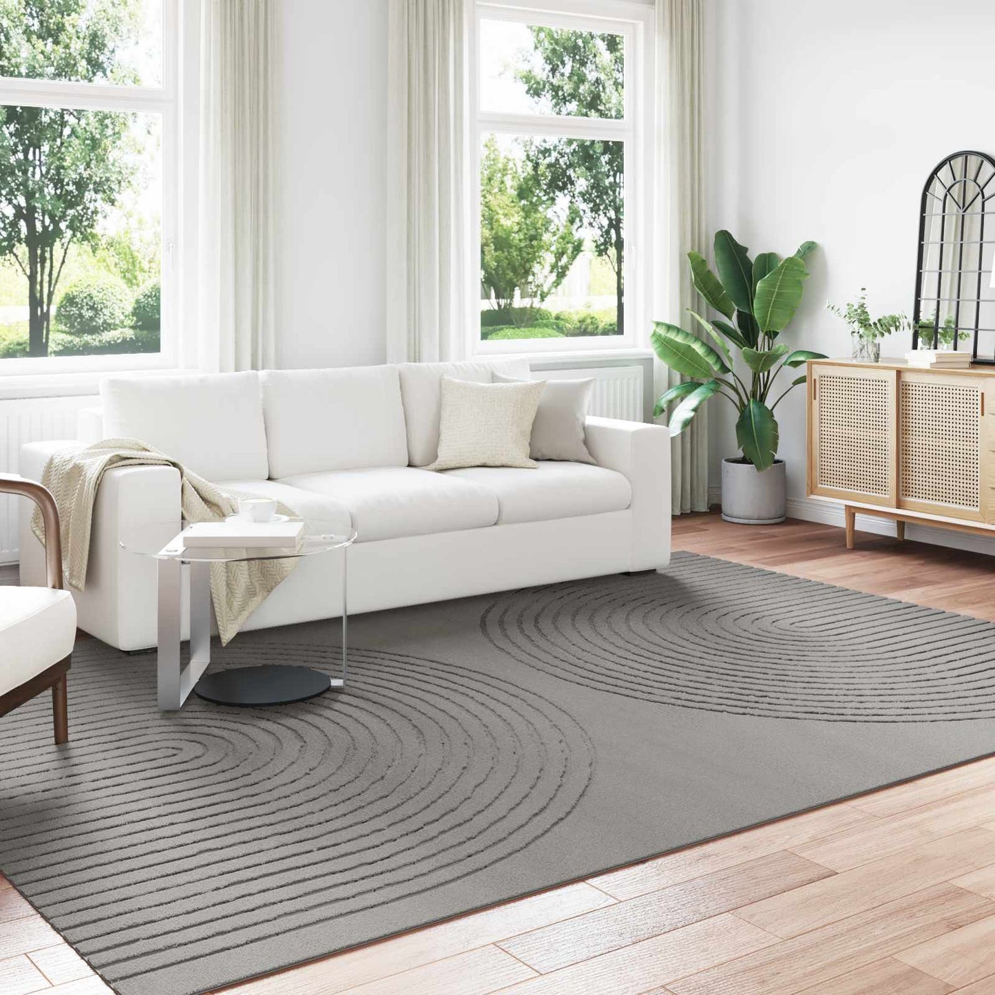 Area Rugs Rectangular GALATI Grey 340 x 240 cm Polyester