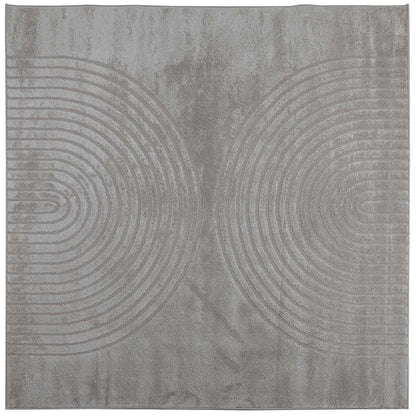 Area Rugs Square GALATI Grey 120 x 120 cm Polyester