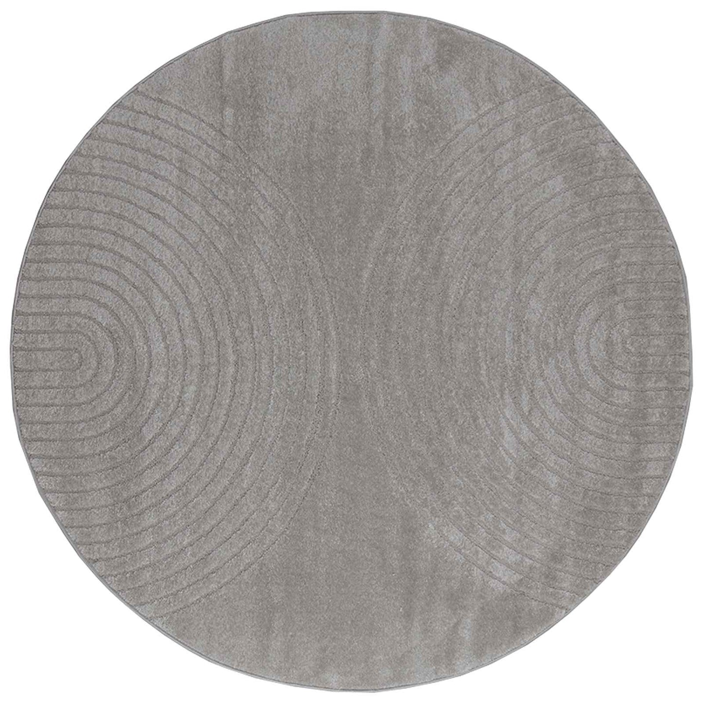 Area Rugs Round GALATI Grey Ø 120 CM Polyester