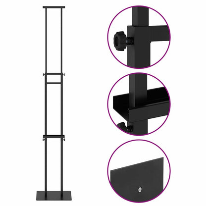 Trade Show Displays 2 pcs Black 30 x 23.5 x 210 cm Steel