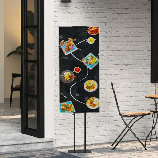 Trade Show Displays 2 pcs Black 30 x 23.5 x 210 cm Steel