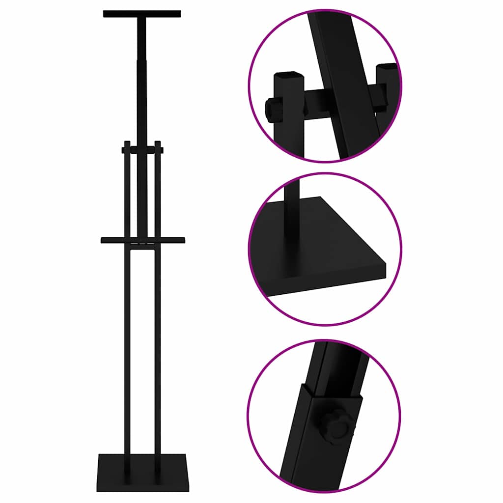 Trade Show Displays 2 pcs Black 26.5 x 26.5 x 150 cm Steel