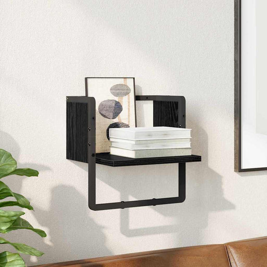 Wall Shelf Wall-Mounted Black Oak 30 x 25 x 30 cm