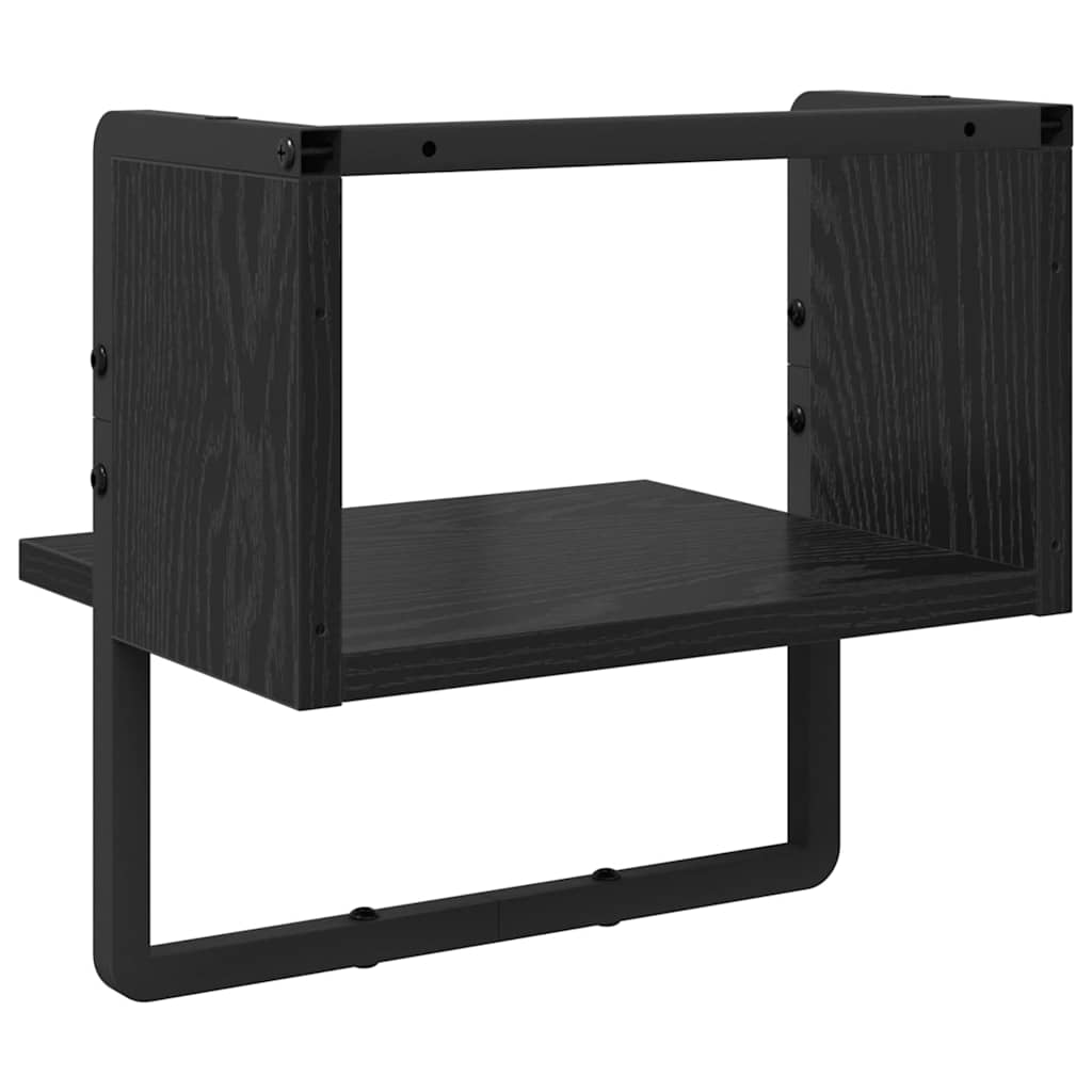 Wall Shelf Wall-Mounted Black Oak 30 x 25 x 30 cm