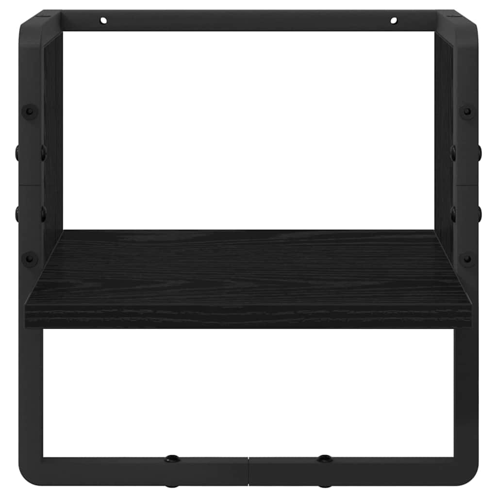 Wall Shelf with Shelf Black Oak 30 x 25 x 30 cm Engineered Wood