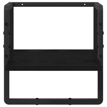 Wall Shelf with Shelf Black Oak 30 x 25 x 30 cm Engineered Wood