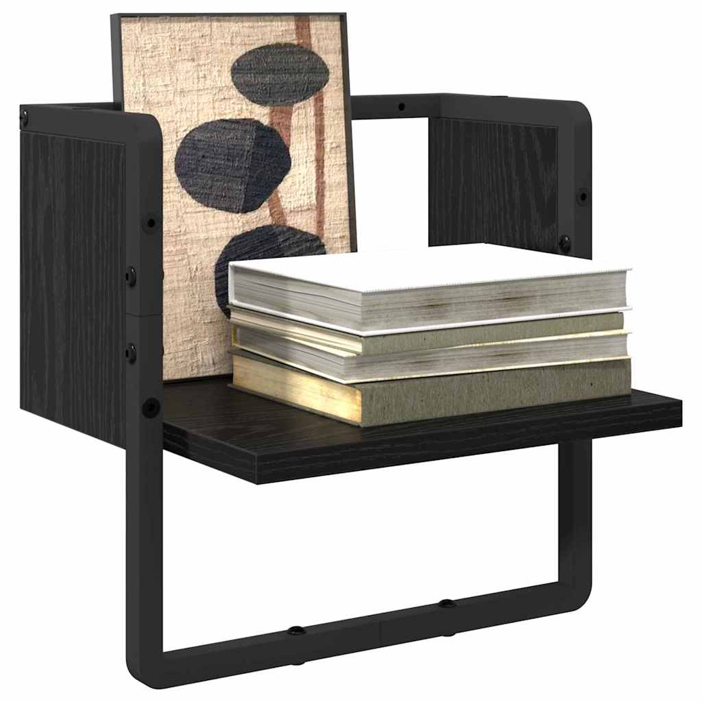 Wall Shelf Wall-Mounted Black Oak 30 x 25 x 30 cm