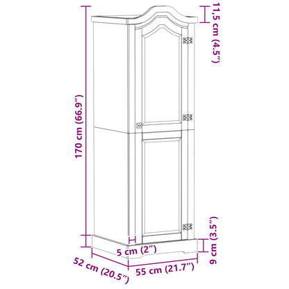 Wardrobes with Shelf White 55 x 52 x 170 cm Solid Pine Wood
