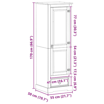 Wardrobes with Drawer White 55 x 50 x 170 cm Solid Pine Wood