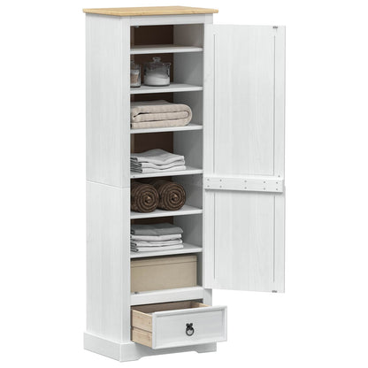 Wardrobes with Drawer White 55 x 38 x 170 cm Solid Pine Wood