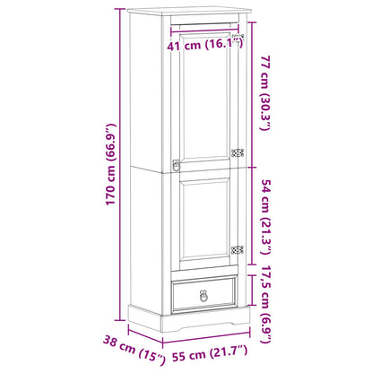 Wardrobes with Drawer White 55 x 38 x 170 cm Solid Pine Wood