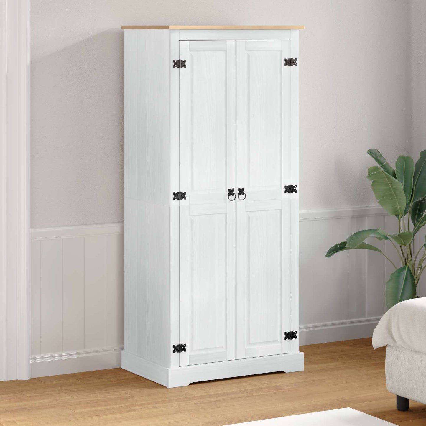 Wardrobes with Shelf White 76 x 50 x 170 cm Solid Pine Wood
