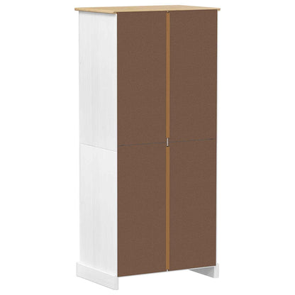 Wardrobes with Shelf White 76 x 50 x 170 cm Solid Pine Wood