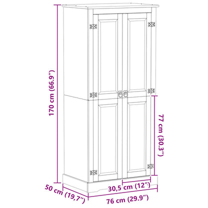 Wardrobes with Shelf White 76 x 50 x 170 cm Solid Pine Wood