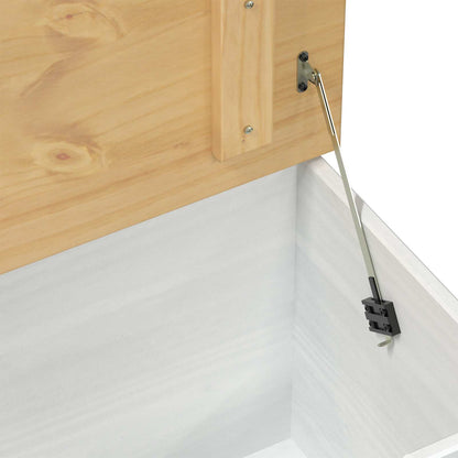 Storage box with Drawer White 90 x78 x 45 cm Solid Pine Wood