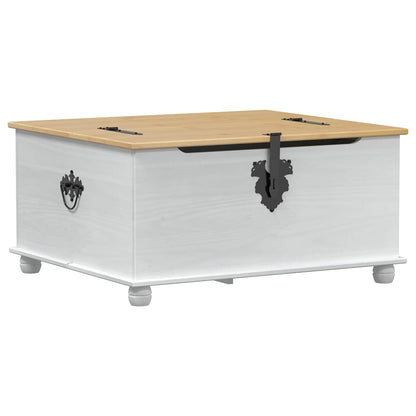 Storage box with Drawer White 90 x78 x 45 cm Solid Pine Wood