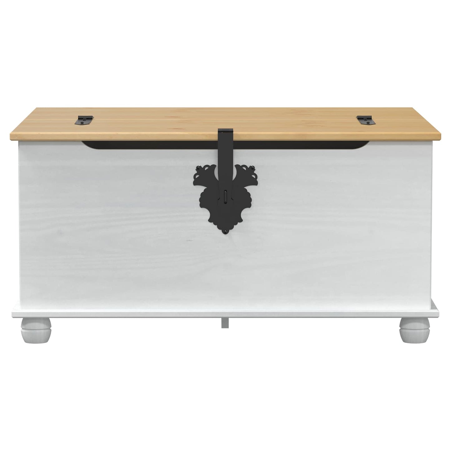 Storage box with Drawer White 90 x78 x 45 cm Solid Pine Wood