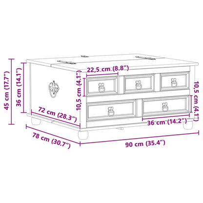 Storage box with Drawer White 90 x78 x 45 cm Solid Pine Wood
