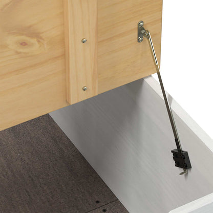 Storage box with Shelf White 78 x 78 x 45 cm Solid Pine Wood