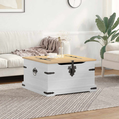 Storage box with Shelf White 78 x 78 x 45 cm Solid Pine Wood