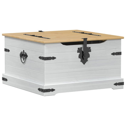 Storage box with Shelf White 78 x 78 x 45 cm Solid Pine Wood