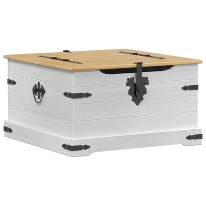 Storage box with Shelf White 78 x 78 x 45 cm Solid Pine Wood