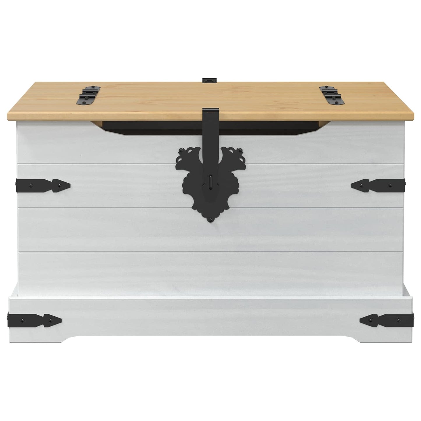Storage box with Shelf White 78 x 78 x 45 cm Solid Pine Wood