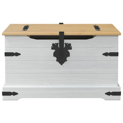 Storage box with Shelf White 78 x 78 x 45 cm Solid Pine Wood