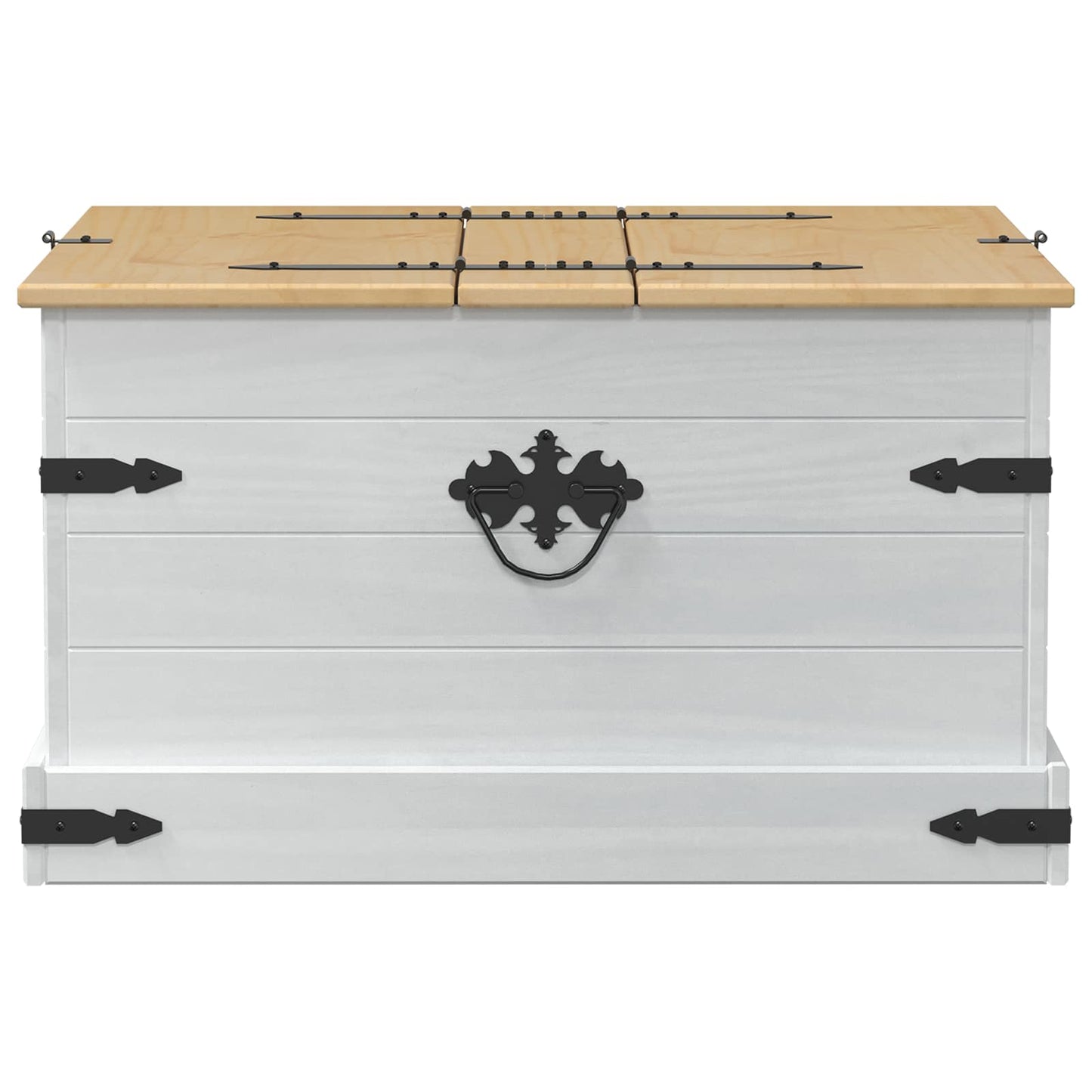 Storage box with Shelf White 78 x 78 x 45 cm Solid Pine Wood