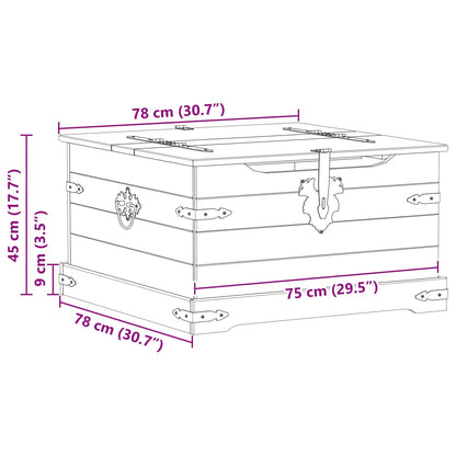 Storage box with Shelf White 78 x 78 x 45 cm Solid Pine Wood