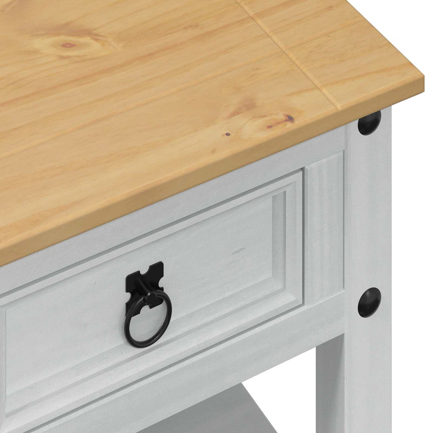 Coffee Table with Drawer White 85 x 50 x 45 cm Solid Pine Wood