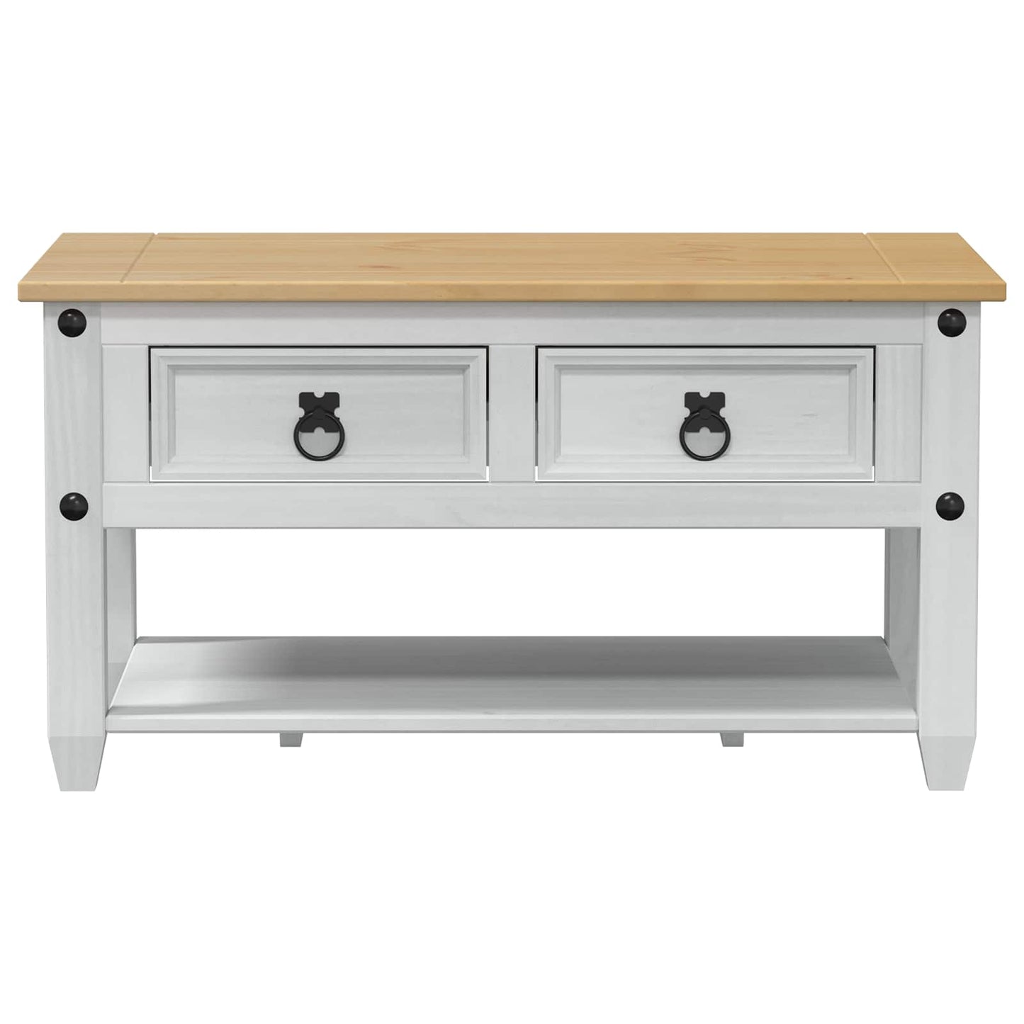 Coffee Table with Drawer White 85 x 50 x 45 cm Solid Pine Wood