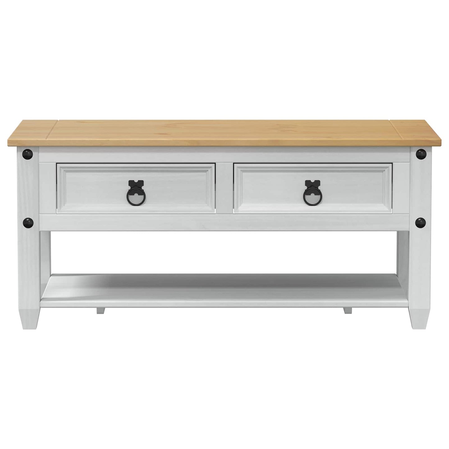 Coffee Table with Drawer White 100 x 48 x 45 cm Solid Pine Wood